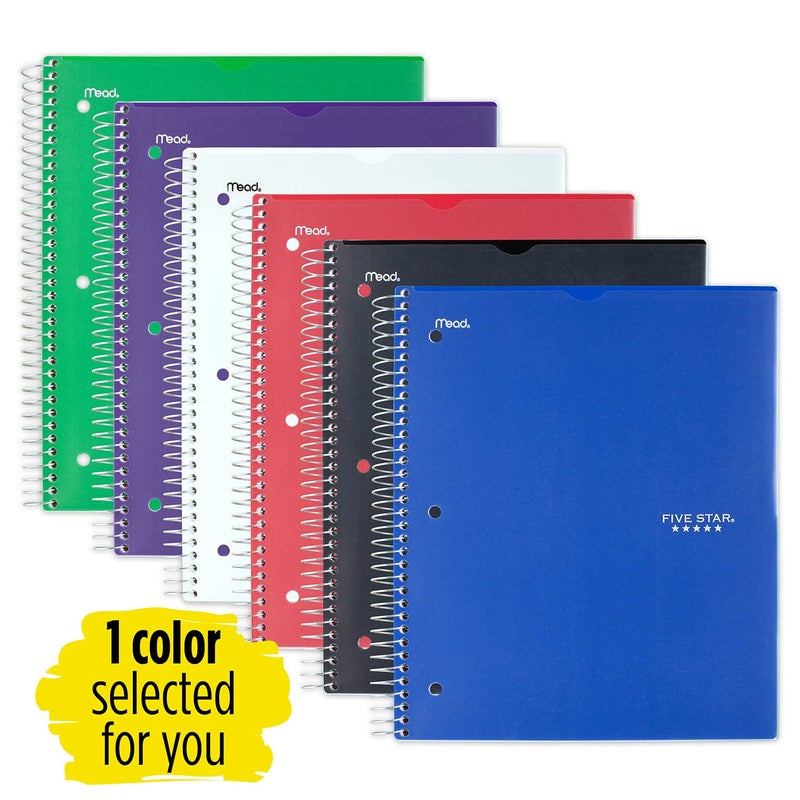 Five Star Spiral Notebook, 3 Subject, College Ruled Paper, 150 Sheets, 11" x 8-1/2, Customizable Cover, Color Selected For You, 1 Count (08232) - Image 2